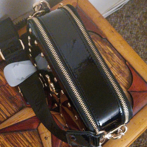 Valentino Black and Gold Studded Crossbody Bag - Picture 4 of 12